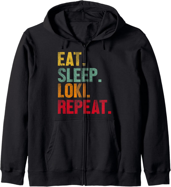 Eat Sleep Loki Repeat Retro Cryptocurrency LOKI Lover Kapuzenjacke