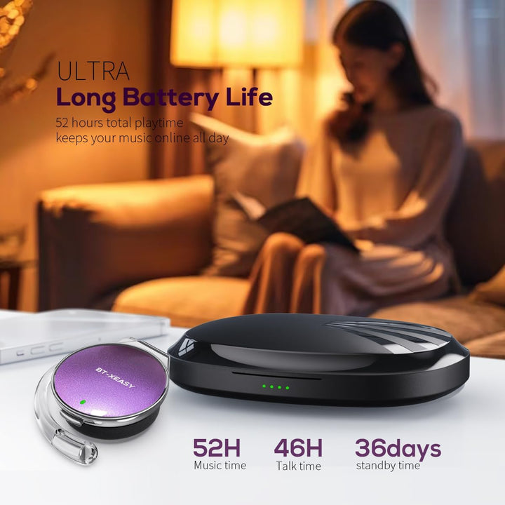 Open Ear Kopfhörer mit Mikrofon Bluetooth 5.4-52 Std Spielzeit, Kabelloses Over Ear Kopfhörer für Sp