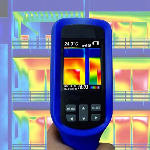 Wärmebildkamera Infrarotkamera LCD Farbdisplay Gebäude Sanierung Schimmel Taupunkt Energiepass IR3