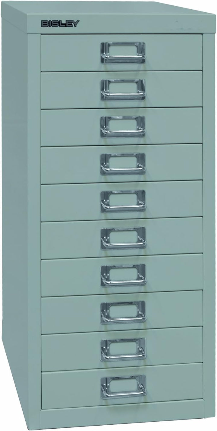 BISLEY MultiDrawer, 29er Serie, DIN A4, 10 Schubladen, Metall, 645 Lichtgrau, 38 x 27.9 x 59 cm