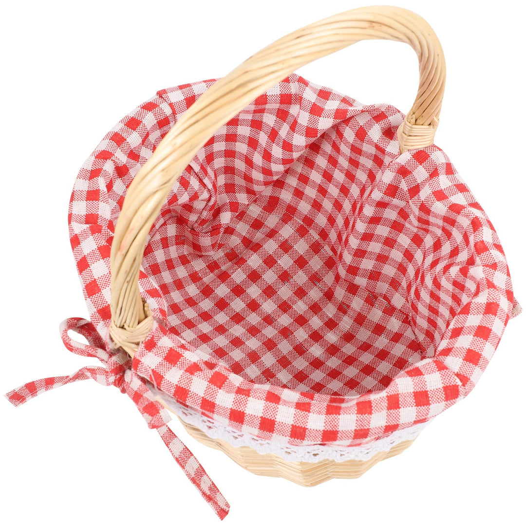 Hemobllo Kleiner Weidenkorb mit Henkel - Picknickkorb Kinder & Blumenmädchenkorb - Geflochtener Korb