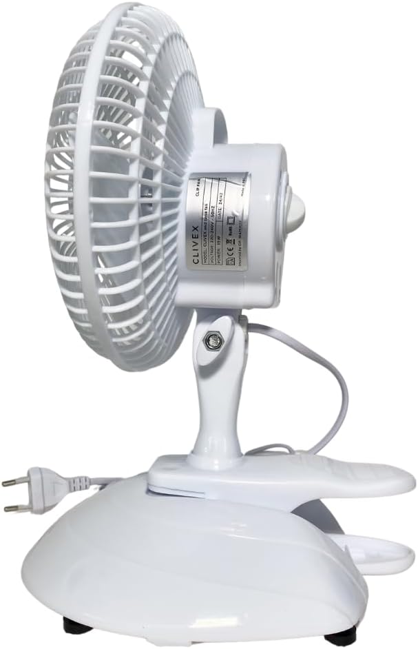 Ventilator mit Klammer und Clip, 15 cm (15 W), 2 Geschwindigkeitsstufen, inklusive Basis zur Verwend