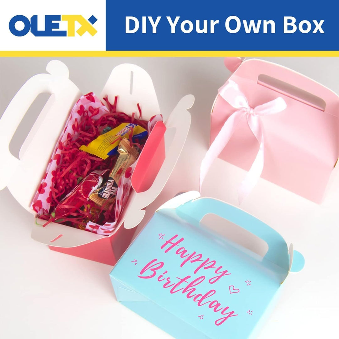 Oletx 30 Stück Blaue Party Gastgeschenk Boxen Geschenkboxen Giebelpapier Geschenkboxen mit Griffen P
