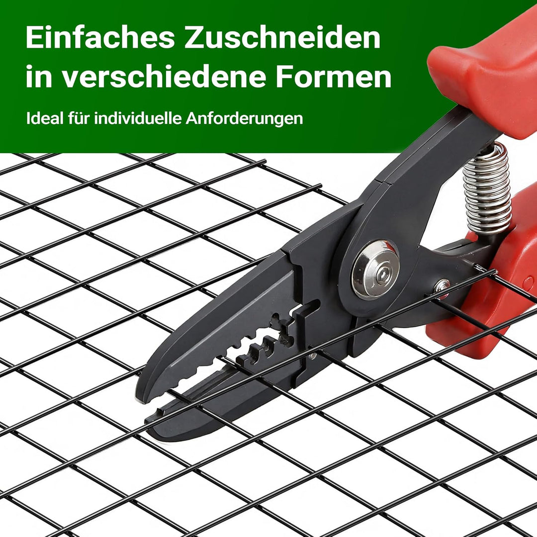 Wiltec Maschendrahtzaun Schwarz 1x5 m 100 cm Höhe 1,42 mm Stärke 25x25 mm Maschengrösse, Volierendra
