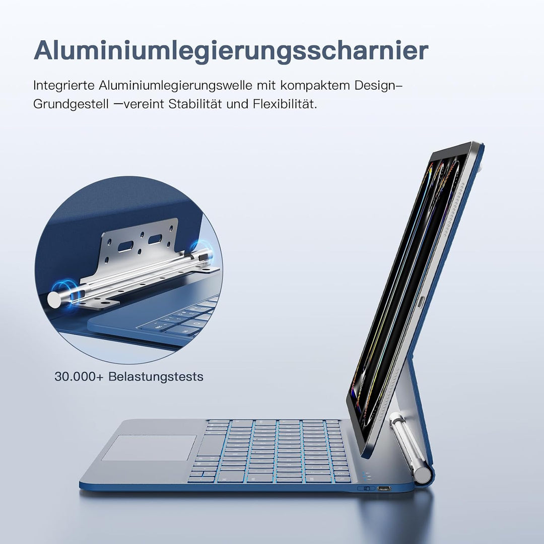 RAYMCRAFT für iPad Pro 13 Zoll (M5/M4, 2025/2024) Hülle mit Tastatur, Magic Keyboard für iPad Pro 13