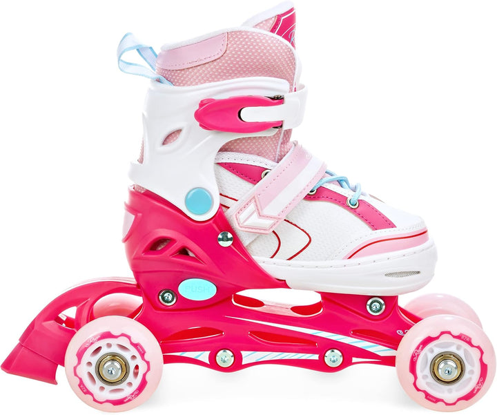 3in1 Inline Skates Inliner/Triskates/Rollschuhe Raven Lia/Loret verstellbar mit LED Leuchtrad 27-30