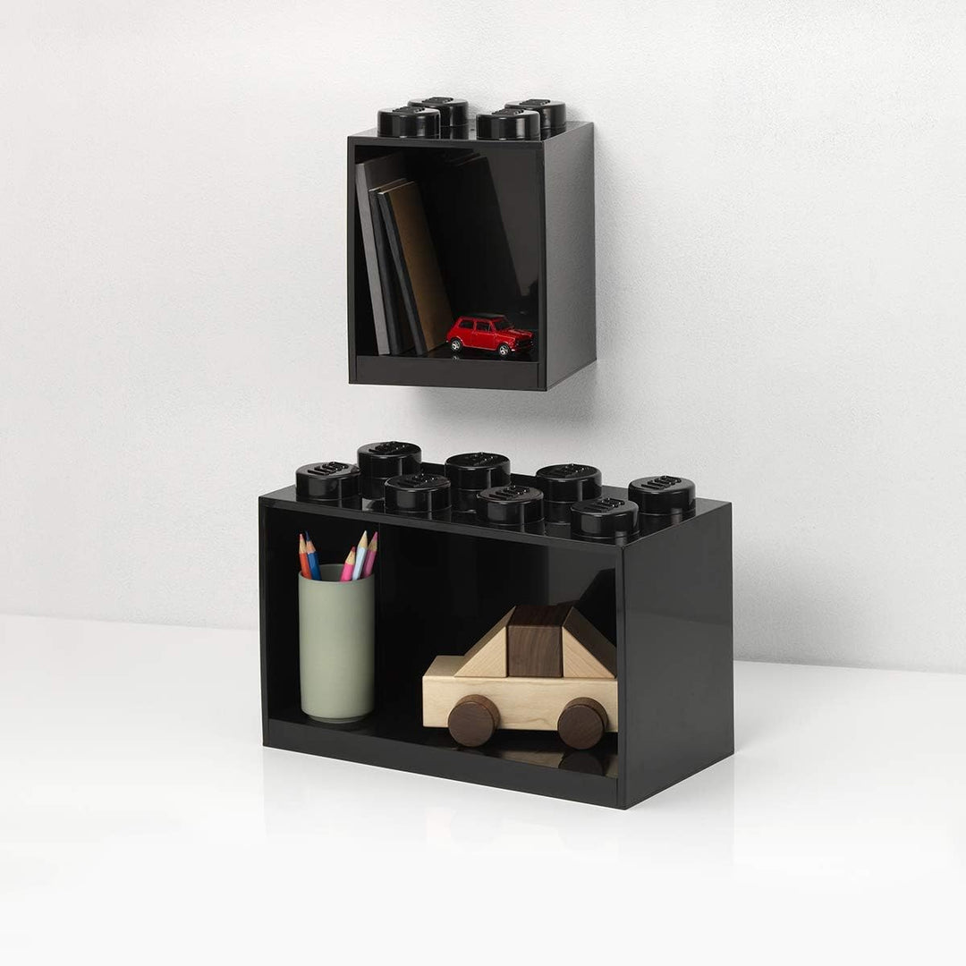 Room Copenhagen Lego Baustein-Regalset, 2 STK. -Schwarz, one Size, Schwarz