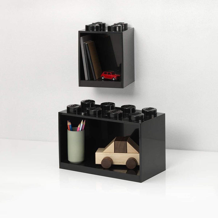 Room Copenhagen Lego Baustein-Regalset, 2 STK. -Schwarz, one Size, Schwarz