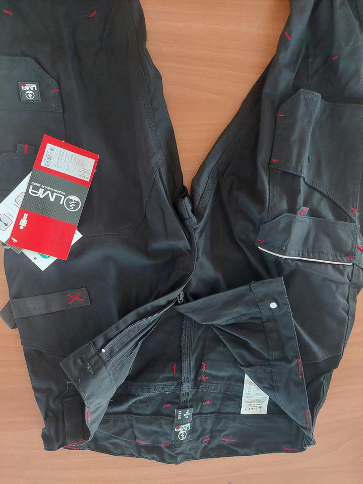 LMA 1425 BASALTE Dehnbare Canvas Stoffhose, Schwarz, Gr. 44, Schwarz