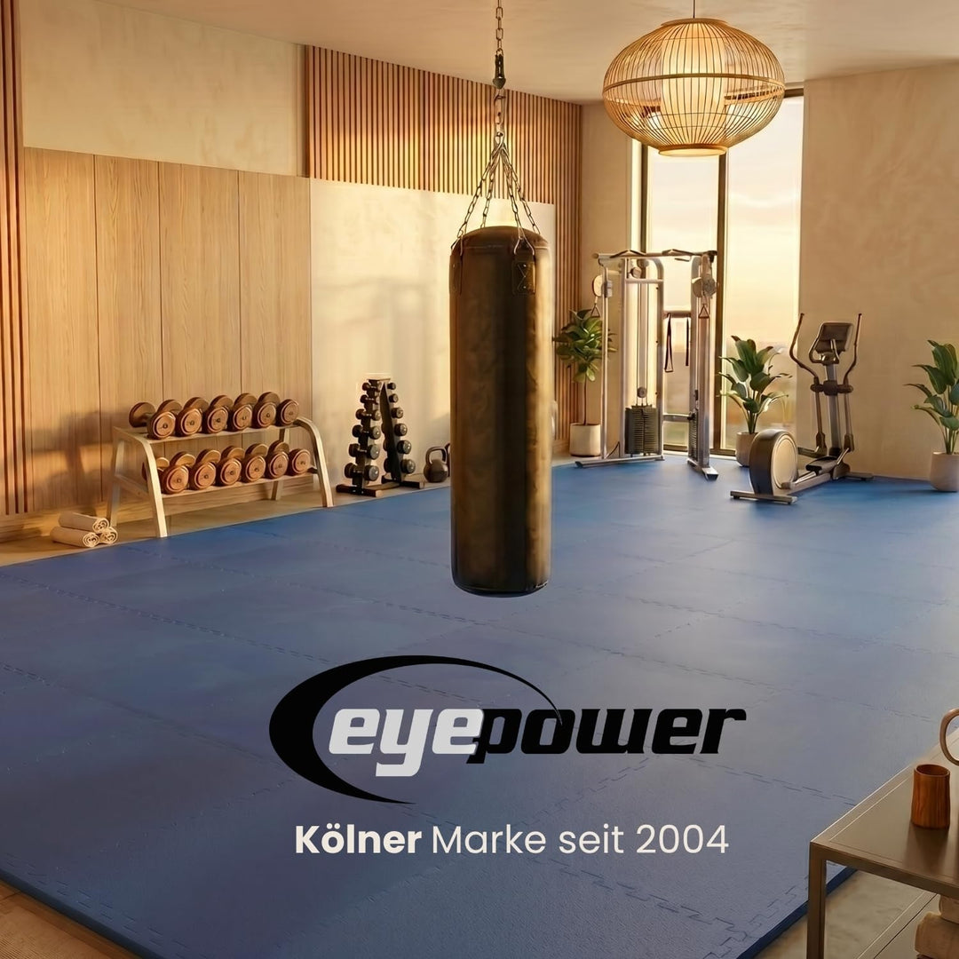 EYEPOWER 25mm Dicke Bodenschutz-Matte 90x90cm Trainingsmatte Puzzlematte erweiterbare Fitnessmatte i