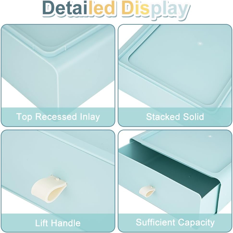 6 PCS Stapelbare Schreibtisch Schubladenbox, Kunststoff Ablagefächer Stapelbar mit 6 Schublade, Schr
