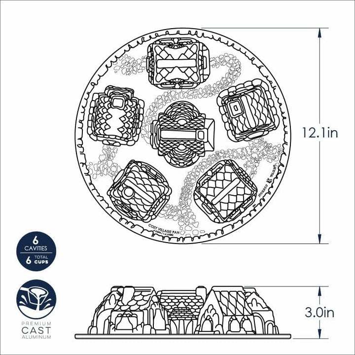 Nordic Ware Backform " Dorf " Cozy Village Backform, Cozy Village Backform