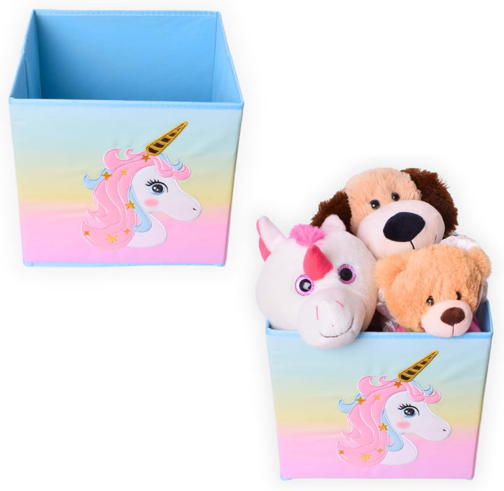 TE-Trend Einhorn Motiv Regal Aufbewahrungsbox Kinder Kinderzimmer Faltbox Aufbewahrungskorb bestickt