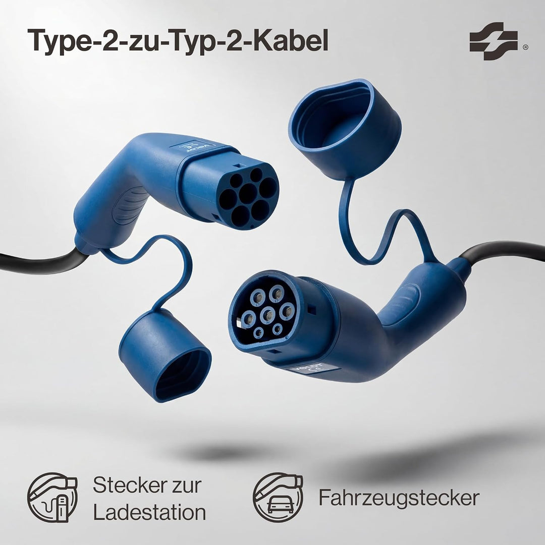 VOLDT Typ 2 Ladekabel 11 kW 16A, 3-phasig für EV Elektroautos PHEV, Typ 2 zu typ 2 Modus 3 Ladekabel
