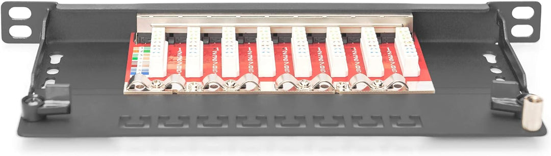 DIGITUS CAT 6A Patch Panel, geschirmt,8-Port 1/2HE, 10", Rack Mount,schwarz RAL 9005, DN-91608S-SL-E