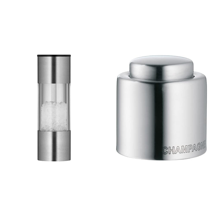 WMF Minimühle Cromargan Edelstahl rostfrei Acrylglas Handwäsche & Sektflaschenverschluss passt auf j