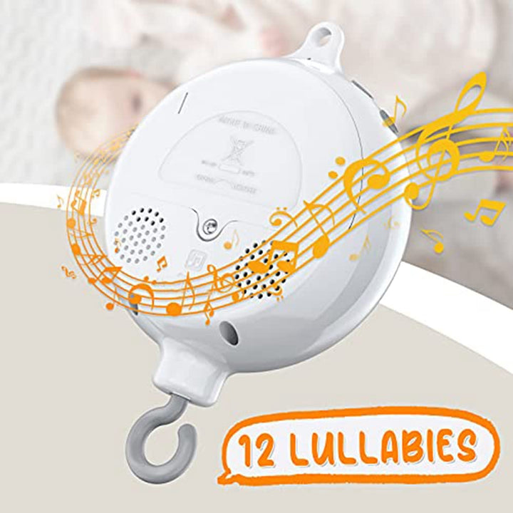 Kinderbett Mobile Motor Baby Spieluhr mit 3 LautstäRke Einstellbar 12 Schlaflieder Off 30 Minuten