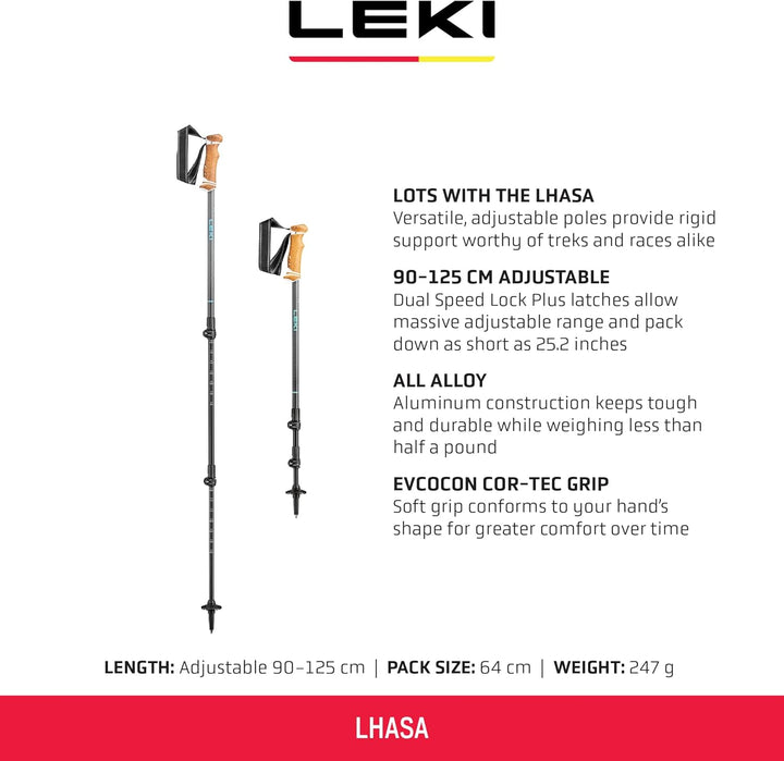 Leki Lhasa Stöcke einfarbig 90 - 125 cm, einfarbig 90 - 125 cm