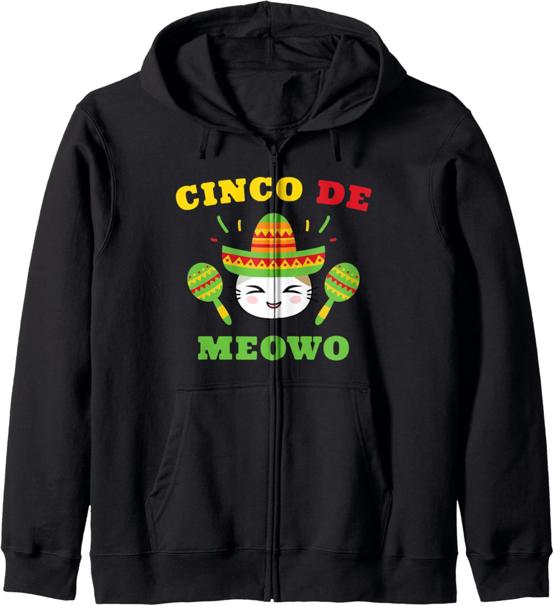 Cinco de Meowo Mayo Mexikanische Katze Tier Wortspiel Kapuzenjacke