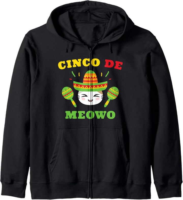 Cinco de Meowo Mayo Mexikanische Katze Tier Wortspiel Kapuzenjacke