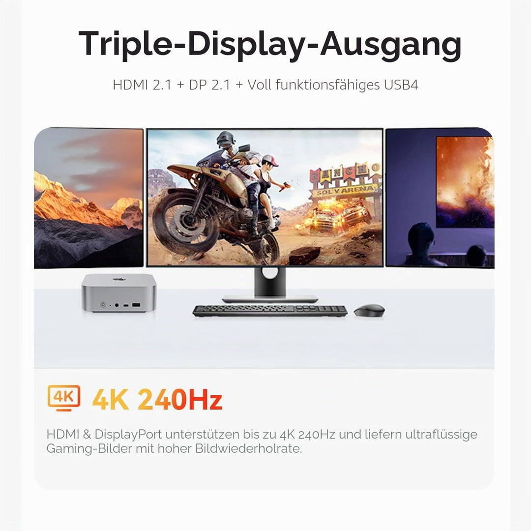 Beelink Mini PC SER9 MAX, AMD Ryzen AI 7 H 350 (8C/16T, bis zu 5.0GHz) 32GB DDR5 RAM 1TB PCIe4.0 SSD