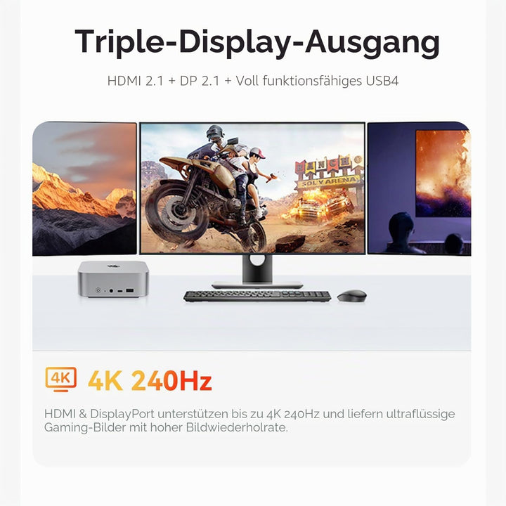Beelink Mini PC SER9 MAX, AMD Ryzen AI 7 H 350 (8C/16T, bis zu 5.0GHz) 32GB DDR5 RAM 1TB PCIe4.0 SSD