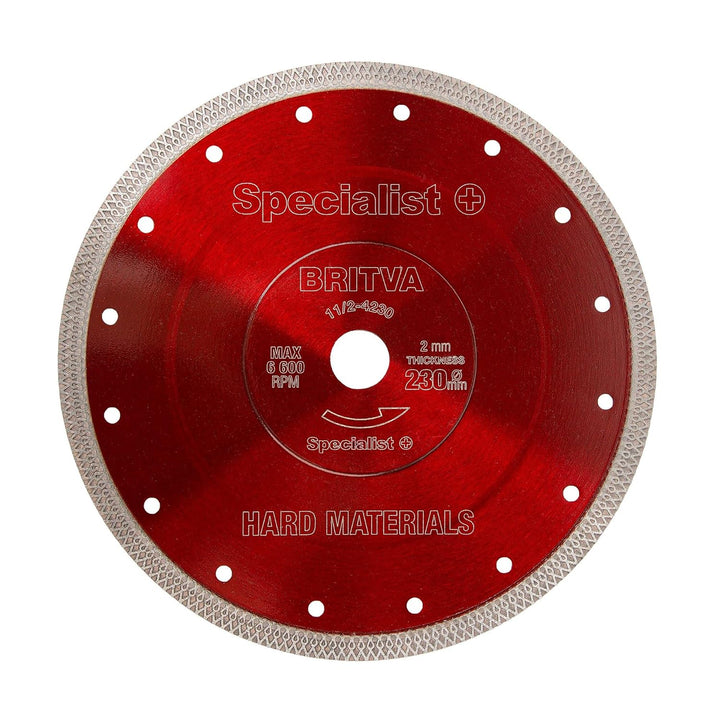 Diamant Trennscheibe 230mm von Specialist+ IExtra Dünn (2 mm) Bohrung 22,2 für Winkelschleifer I Fli