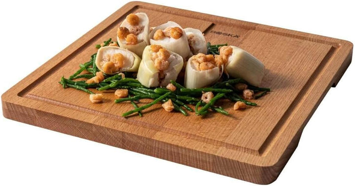 Boska Dining Board Amigo S/Servierbrett/Europäisches Buchenholz/Dinnerbrett mit Auffangrinne / 23x23