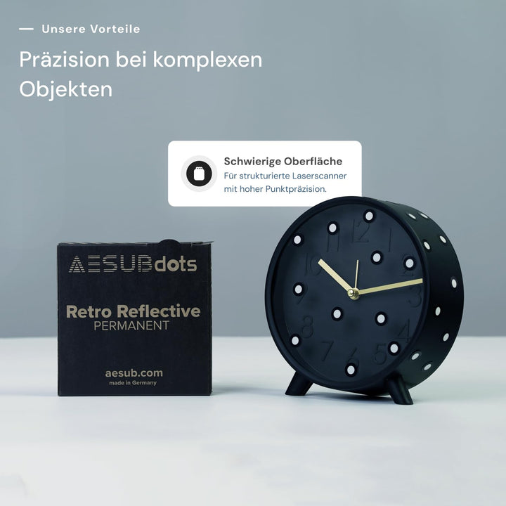 AESUB dots - Referenzpunkt für 3D Scannen, diffuse & retro reflektierende Reflexionsmarker (3 mm, Re