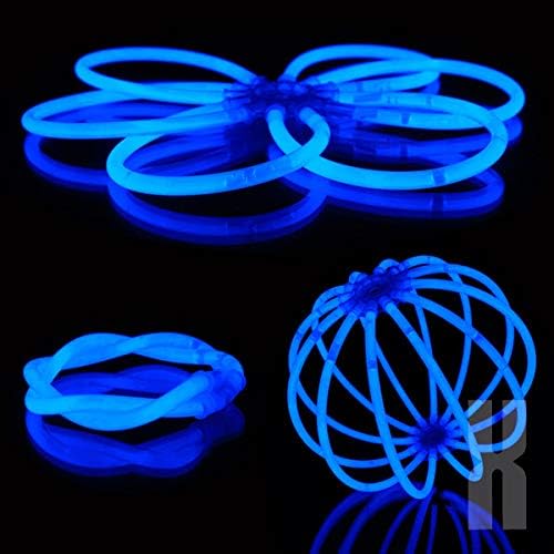 KNIXS 500x Arm-Knicklichter – Blau leuchtend inkl. 500x 3D-Verbinder und 10x Ballverbinder und 7-Loc