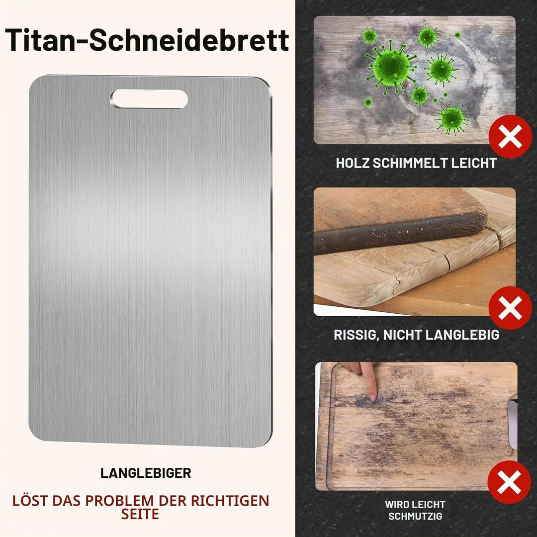 Auauraintt Titan Schneidebrett,Schneidbrett Aus Edelstahl Beidseitig,BPA-frei, Titan Schneidebretter