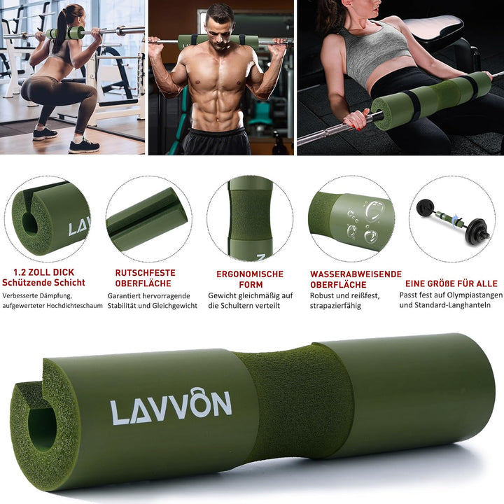 Langhantel Polster Set - Hip Thrust Pad Polster für Langhantelstange - Hantel Nackenpolster, Polster