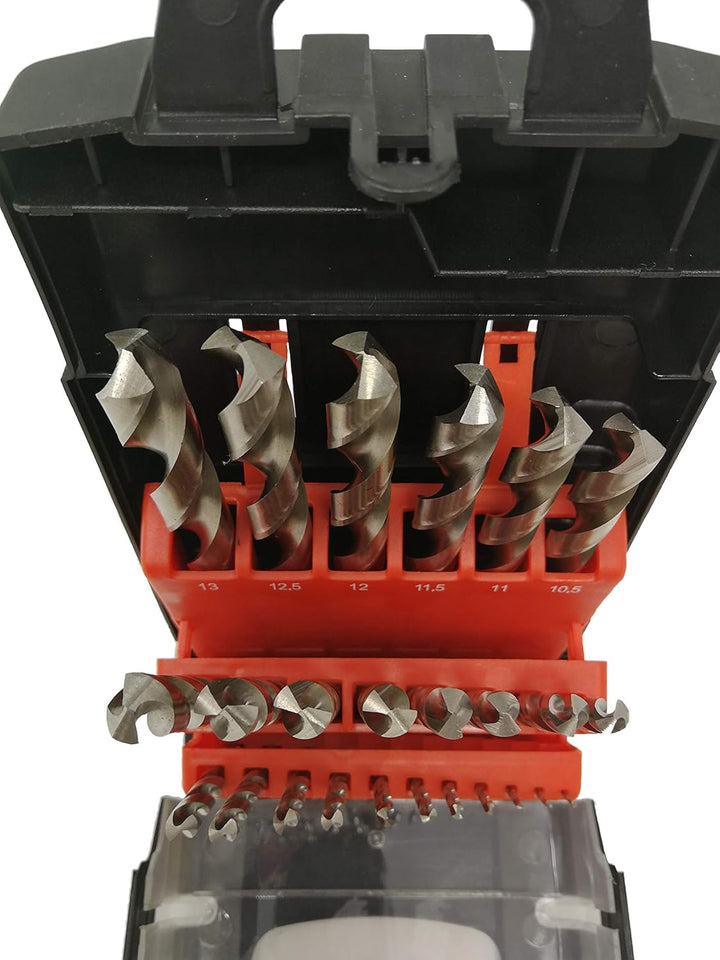 HSS-G 25-tlg. Präzisions - Metallbohrer Set 1-13mm > 0,5mm steigend mit 135° selbst zentrierenden Sp