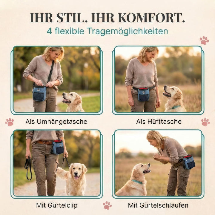 HUND IST KÖNIG® Premium Leckerlibeutel für Hunde - der Alleskönner - Robuster Futterbeutel Hunde mit
