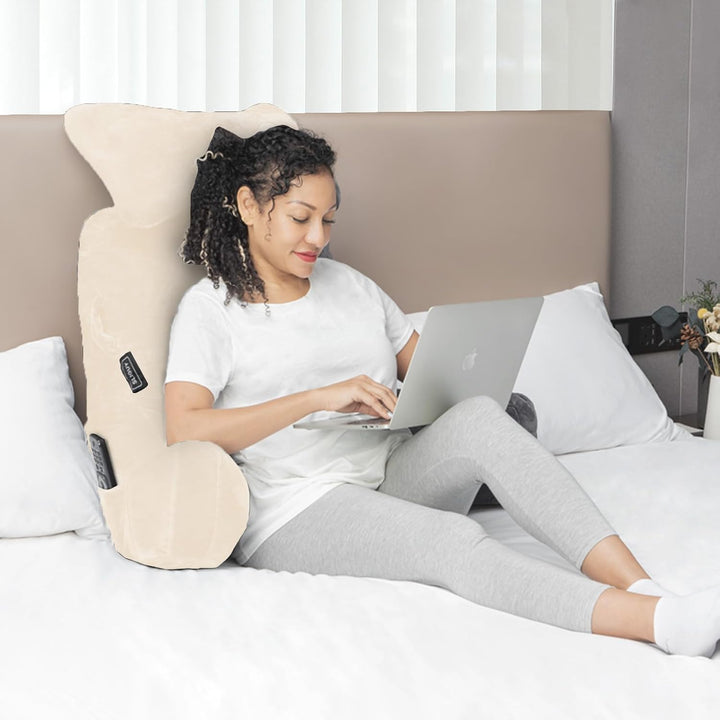 SLIGUY Lesekissen, Extra gross 78,7 cm,Bettruhekissen mit Abnehmbarer Nackenrolle und Armen zum Sitz