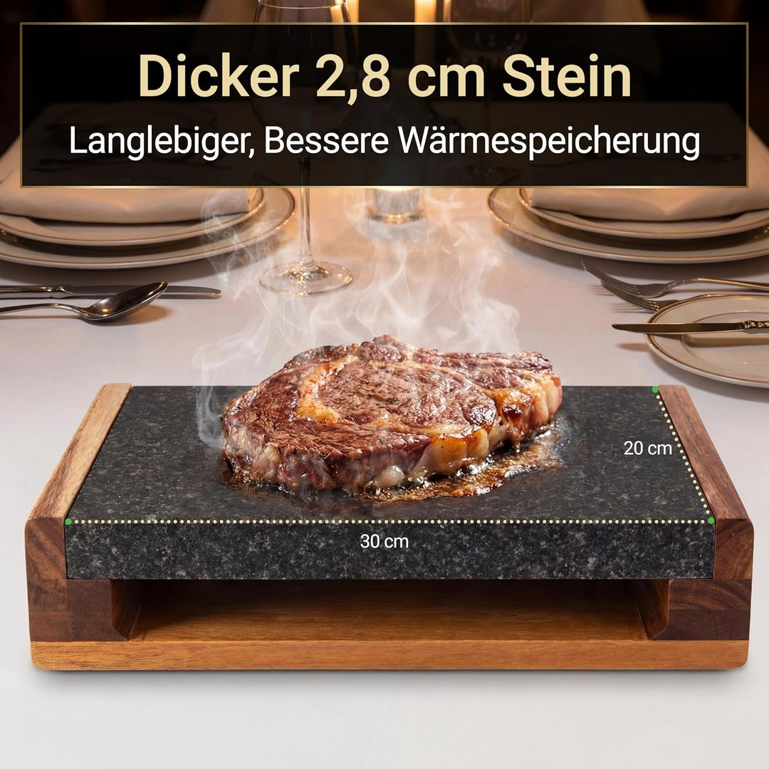 Nutrichef Heisser Stein, Lavastein, Steingrill- für Steak, BBQ & Fleischgrillen, Steak Platte- mit E
