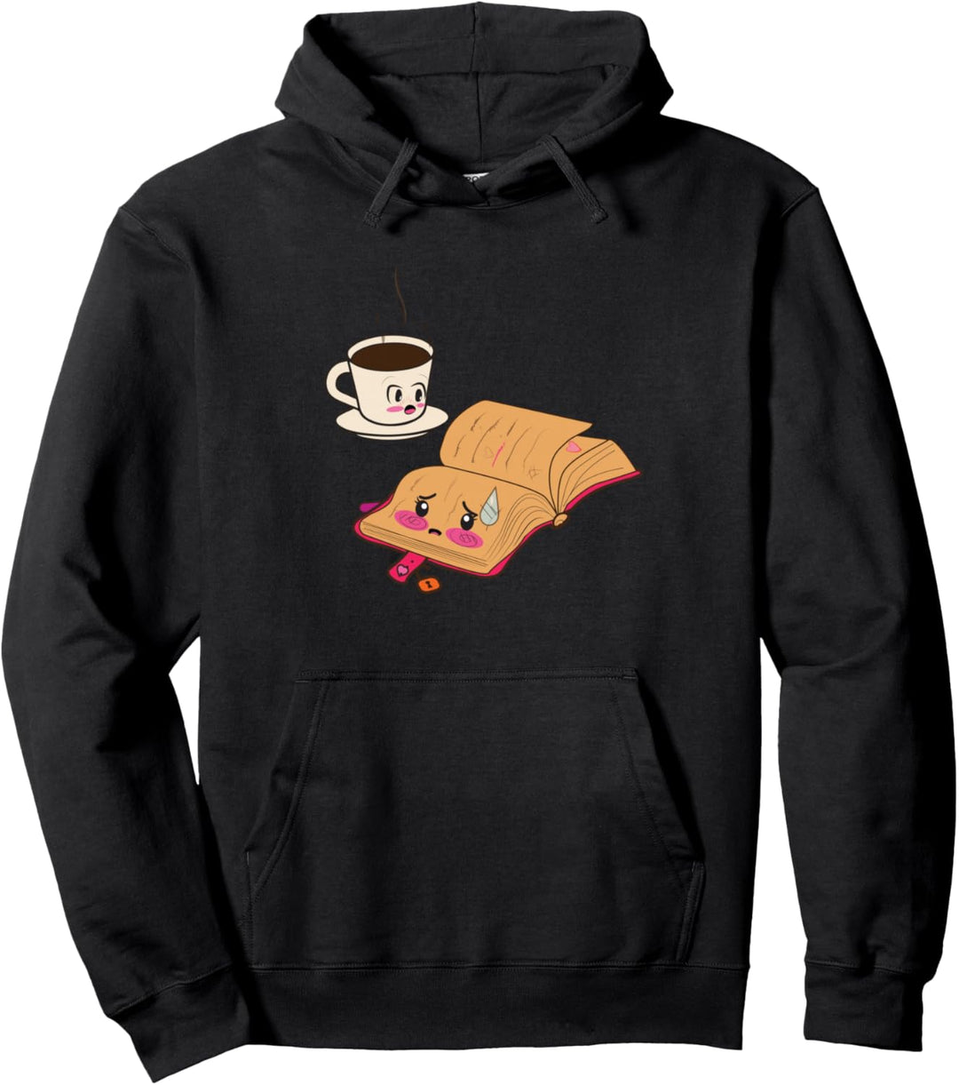 Achten Sie auf Ihre Geheimnisse kawaii Kaffee und Buch Pullover Hoodie
