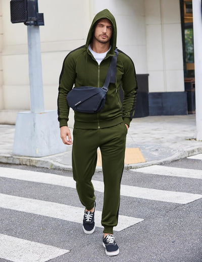 COOFANDY Herren Trainingsanzug Tracksuit Jogginghose Jogginganzug 2 Piece Hoodie Sportanzug Streatwe