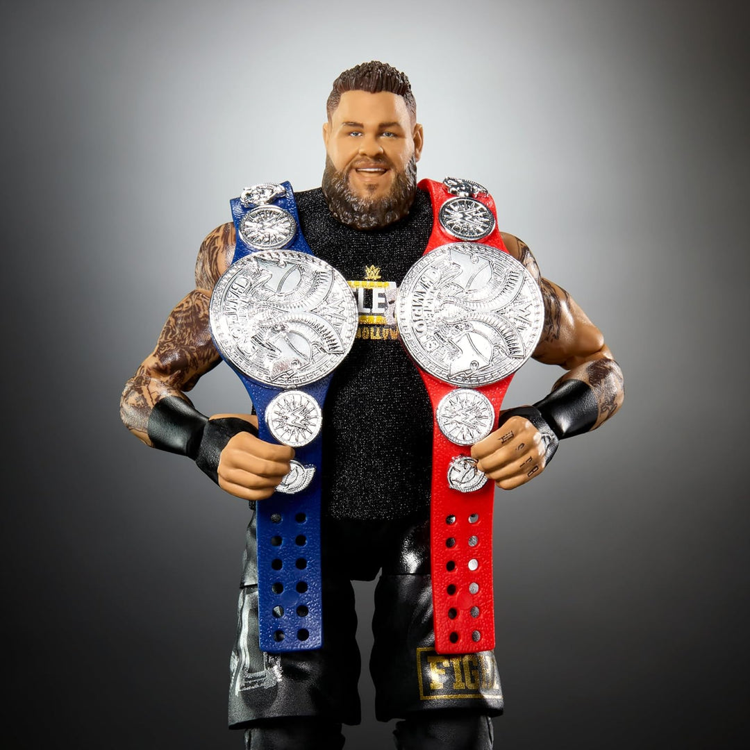Mattel WWE Ultimate Edition Actionfigur & Zubehör, 15,2 cm Kevin Owens Sammelset, austauschbare Köpf