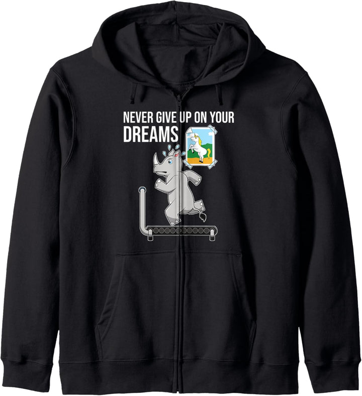 Never Give Up On Your Dreams Gib Niemals Auf Motivation Kapuzenjacke