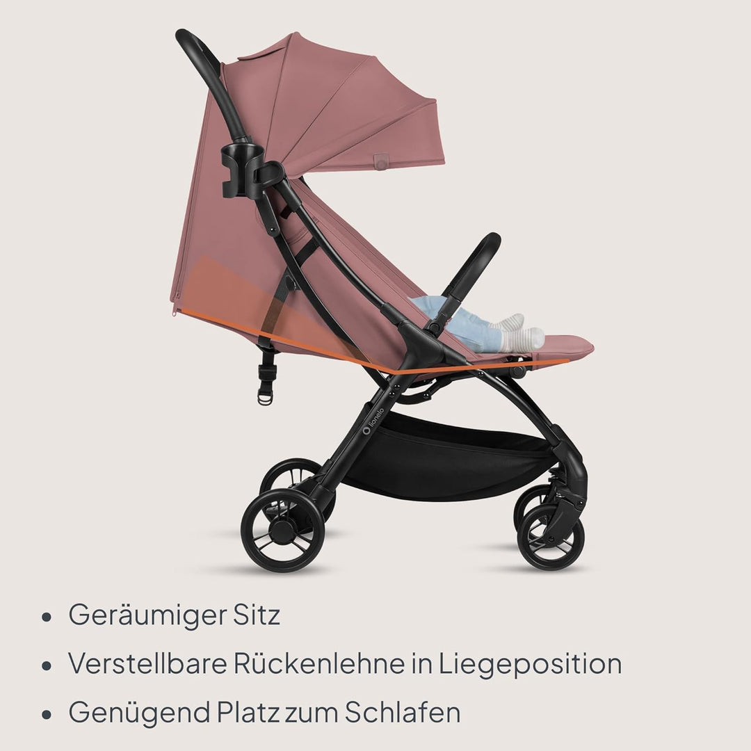 Lionelo Agia Reisebuggy Bis 22 kg, Leichter Buggy Kinderwagen ab 6 Monaten, Klein Zusammenklappbar m