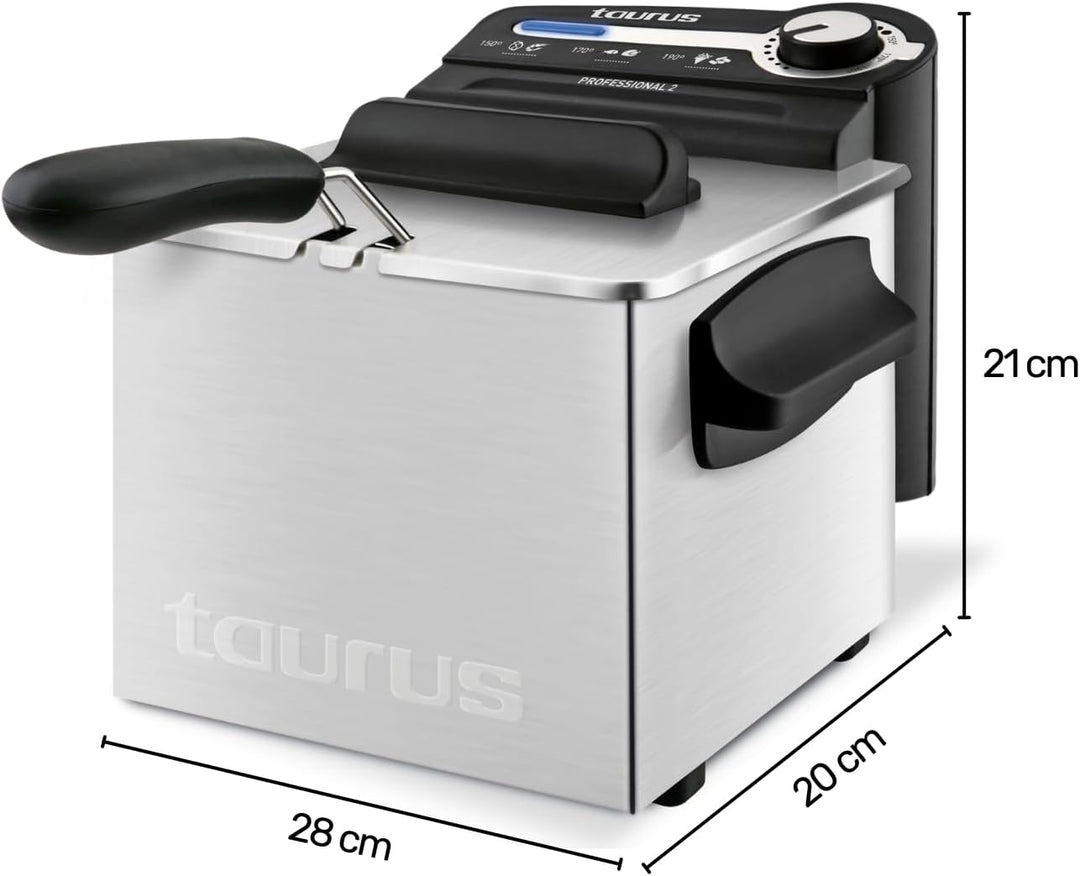 Taurus Professional 2 Plus Fritteuse, 2 Liter, 1700 W, 18/8 Edelstahl litros 2 - filtro, litros 2 -