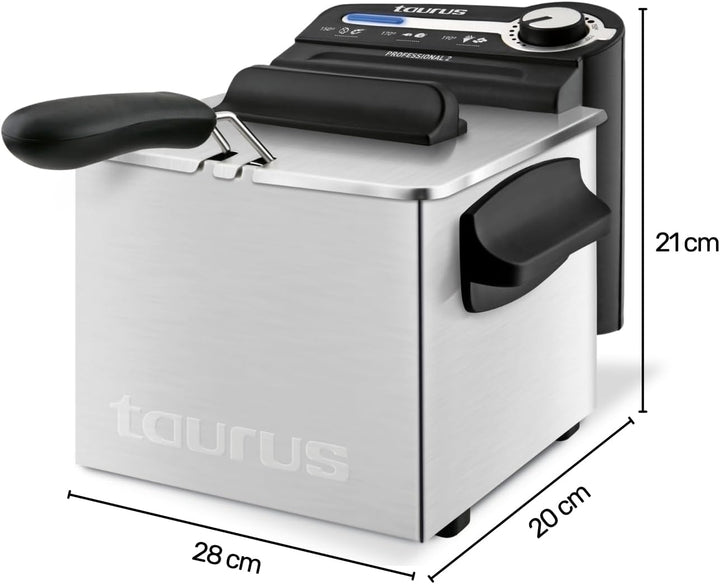 Taurus Professional 2 Plus Fritteuse, 2 Liter, 1700 W, 18/8 Edelstahl litros 2 - filtro, litros 2 -