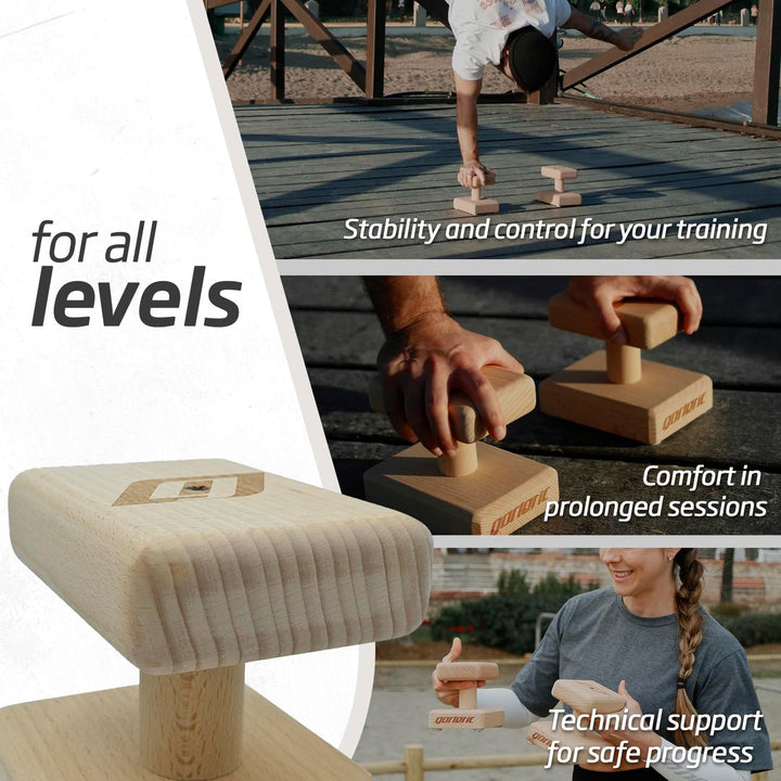 Canes BASIC Balance-Blöcke aus Buchenholz (14 cm Höhe) mit rutschfesten Füssen, Handstandblocks Fall