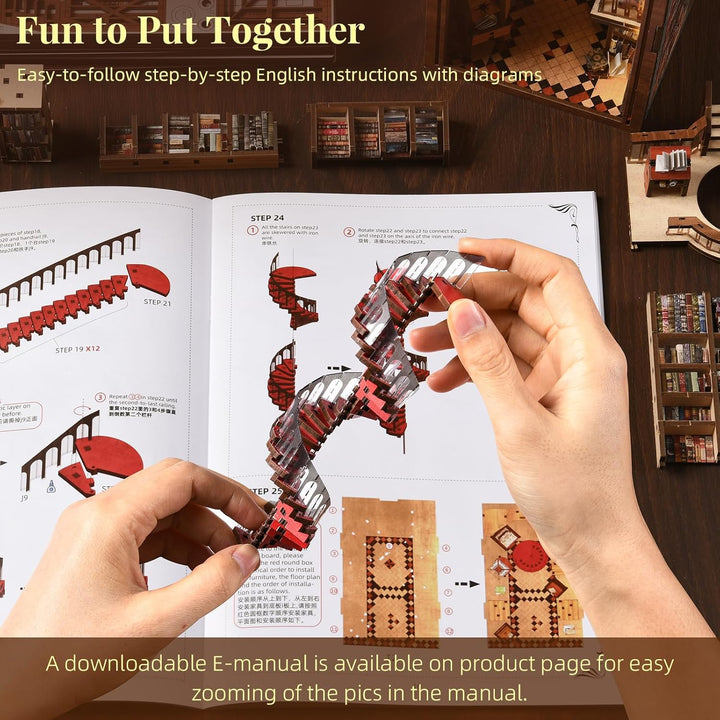 Book Nook Kit, DIY Puppenhaus Buch Ecke Miniatur Kit für Erwachsene Teens, 3D Holzpuzzle Bücherecke