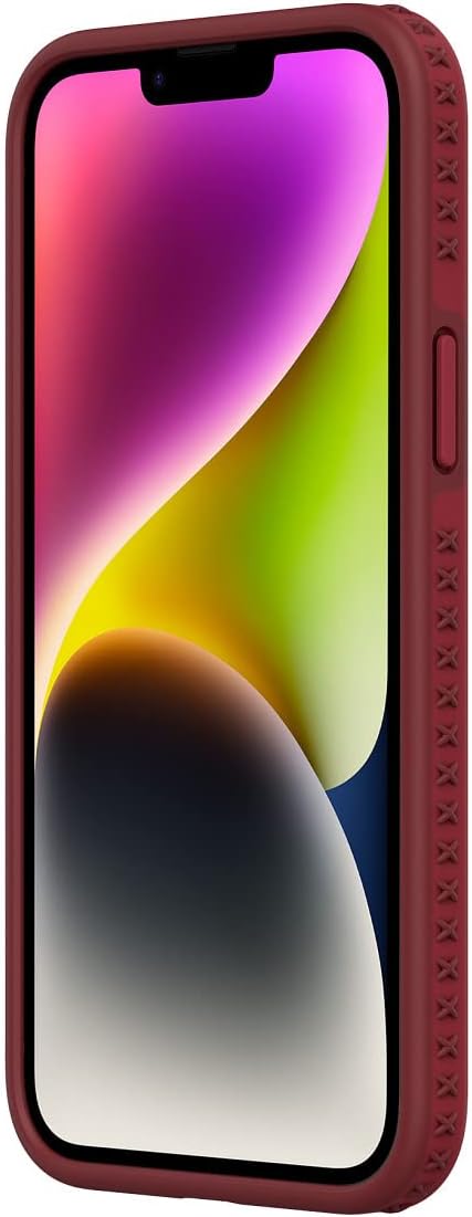 Incipio Grip Serie Multidirektional Griffigkeit Handyhülle für iPhone 14 Plus, Scharlach Rot/Weingut