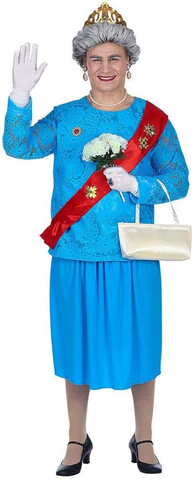 shoperama Lustiges GB Queen Kostüm für Herren englische Königin Elizabeth Lizzy Drag Queen JGA Jungg