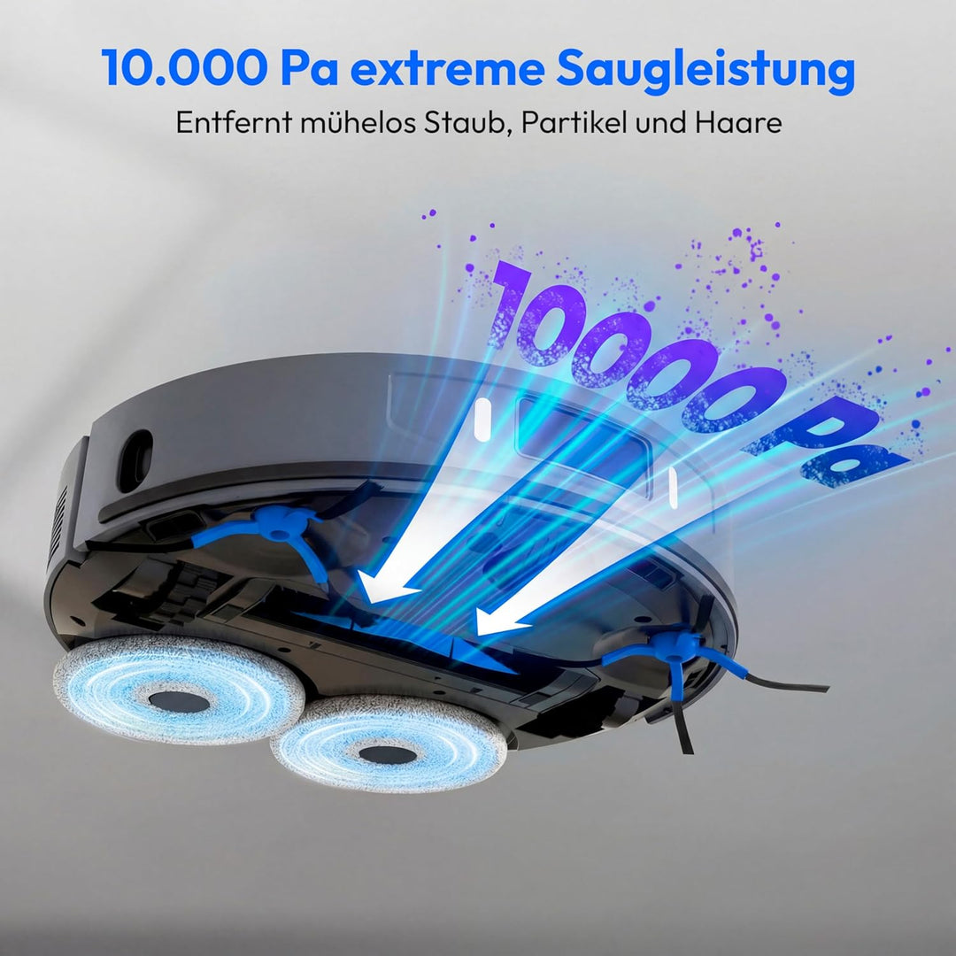 MEDION Saugroboter mit 3-in-1 Absaugstation, Lasernavigation und Wischfunktion X55 SW+ Pro (Starke 1