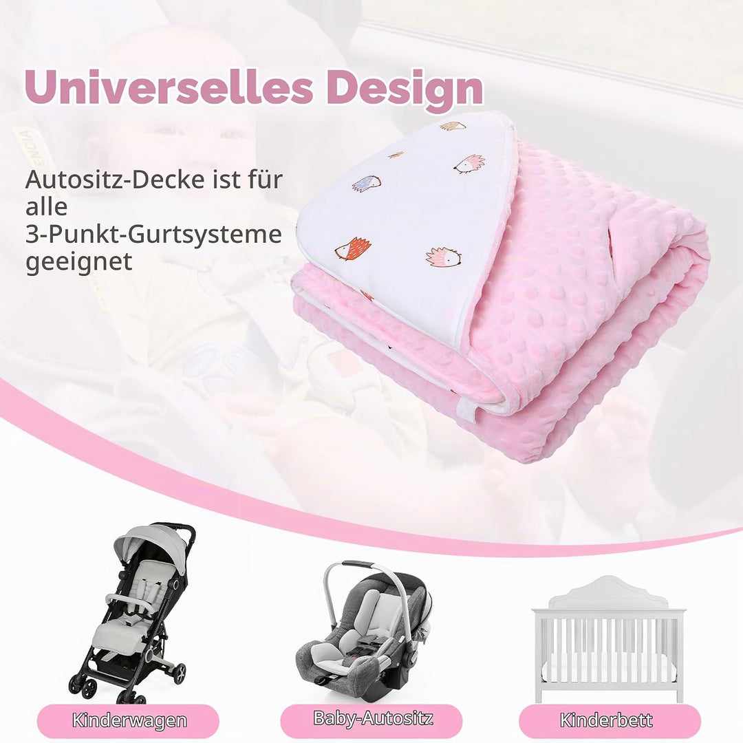 Baby Einschlagdecke 100% Baumwolle, Universal Einschlagdecke Babyschale 90 x 90cm, Herbst-Winter-Bab