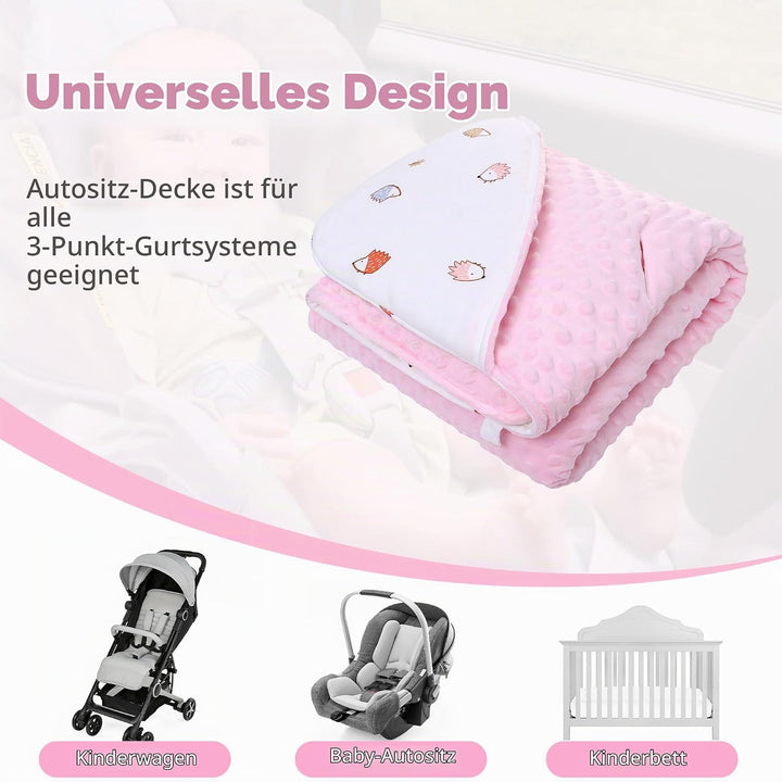 Baby Einschlagdecke 100% Baumwolle, Universal Einschlagdecke Babyschale 90 x 90cm, Herbst-Winter-Bab